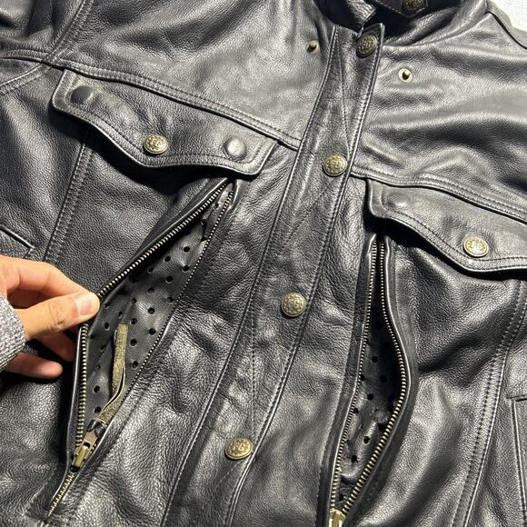 Heavyweight Black Cal Leathers Jacket Womens XL 24x23 LAPD First Gear Motorcycle - Picture 15 of 16